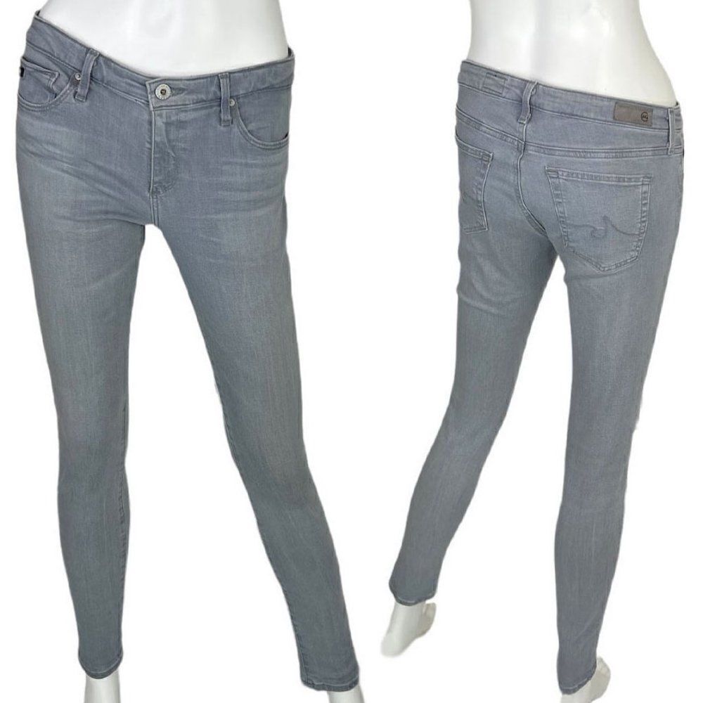 Adriano Goldschmied The Legging Ankle Light Gray Denim Super Skinny Jeans 28R